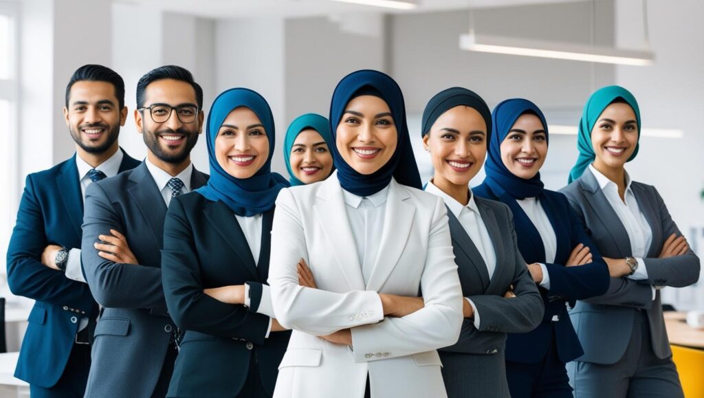 give me an image of group of muslim enterpreneur.